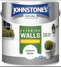 Johnstone's Exterior Smooth Masonry Paint Brilliant White 2.5L
