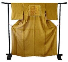 Kimono M431 Silk Gold Lame Ro Silk Summer Color Authentic Vintage Rare