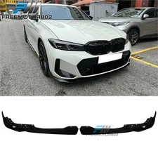 Fits 23-25 BMW G20 3-Series LCI & M340i M-P Style Front Bumper Lips Gloss Black