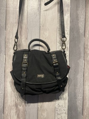 Seltene schwarze Barbour International Satchel Schultertasche Handtasche guter Zustand