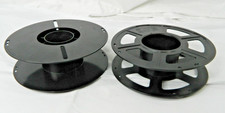 EMPTY BLACK PLASTIC SPOOL FOR WIRE ROPE CABLE CRAFTS CHRISTMAS LIGHTS Lot of 2