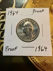 1964 Washington Quarter Dollar Proof 🔥90% Silver 🔥Mirror Like!
