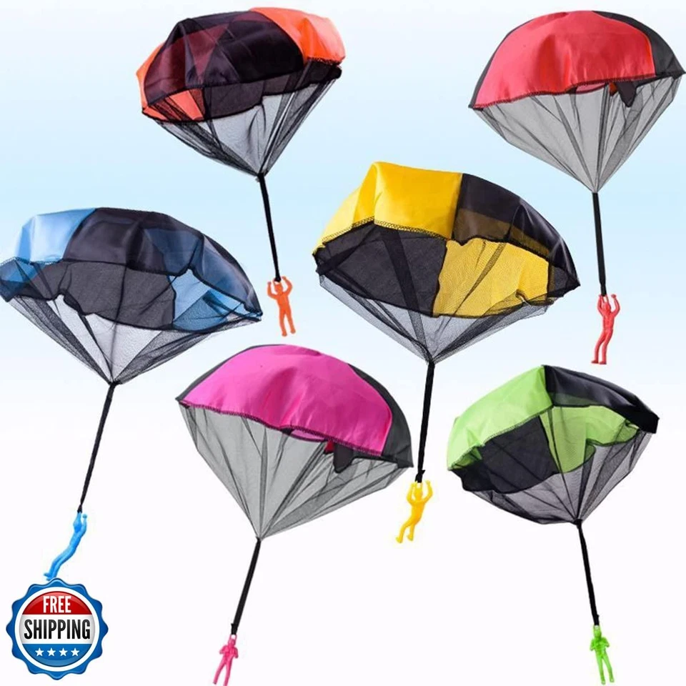 Pacote com 6 brinquedos de paraquedas Pinkiwine brinquedo de arremesso para crianças meninos meninas - Imagem 4 de 4