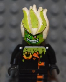 Lego Agents Villian DR. D ZASTER MINIFIG  w/Neon Green Minifigure Head -8969