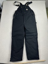 Carhartt R03 BLK Arctic Quilt Lined Bib Overalls Mens Size 40x32 Duck Canvas New