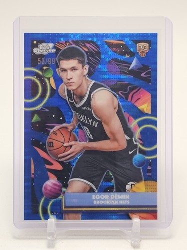 EGOR DEMIN 2025-26 TOPPS COSMIC CHROME ROOKIE BLUE MOON /99 #39 NETS Q3714