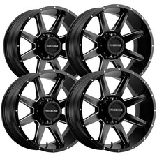 (Set-4) Raceline 954M Stryker 22x10 5x5" -19mm Black/Milled Wheels Rims 22" Inch
