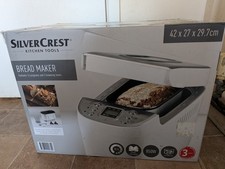 SilverCrest 850w Bread Maker with 16 Programs Breadmaker White Brown Gluten Free