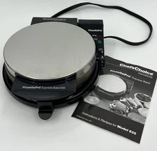 Pizzelle Pro Express Bake Chef’s Choice 835 Waffle Cannoli Maker Tested Working