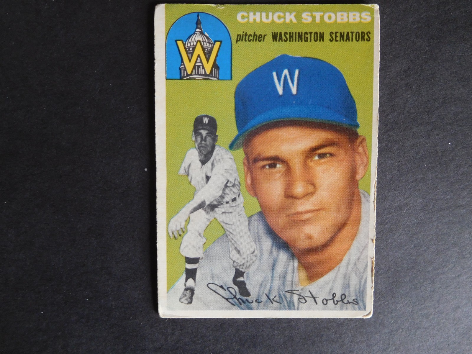 CHUCK STOBBS WASHINGTON SENATORS 1954 TOPPS  CARD#185
