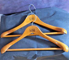 PAIR of VTG LARGE WOODEN Coat Hangers "FITWELL 1 C. BIRNBAUM, LTD" GERMANY
