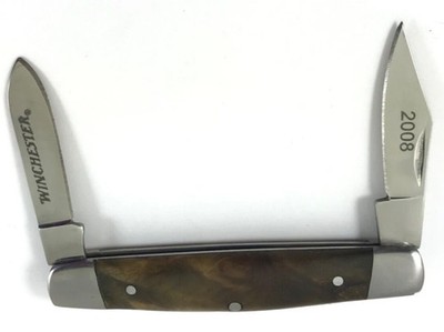 2008 Winchester Senator Pen Knife Wood Handles 2 Blades