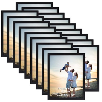 18 Packs 8X10 Black Multi Picture Frames Set for Family Photos, Artwork, Light W