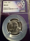 1944 Washington Silver Quarter NGC MS-64