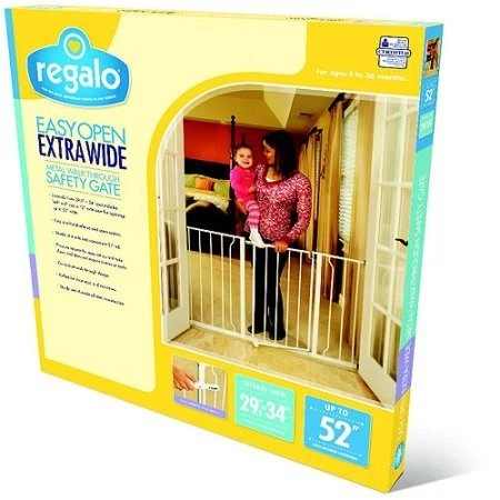 Easy Open 47-Inch Super Wide Walk Thru Baby Gate, Kit Bônus, Inclui 4-Inch... - Imagem 4 de 4