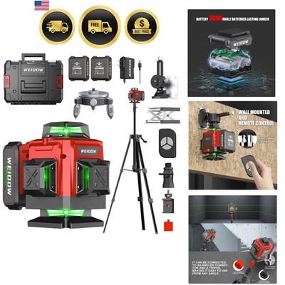 Laser Level with Tripod, Self Leveling Laser Level 4x360°, Green Line Laser 4...