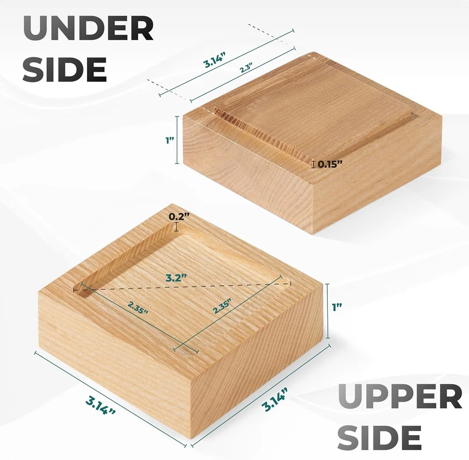 Juego de 8 elevadores ajustables para cama y muebles - Elevar alturas de 1" a 4" Foto 4 de 4