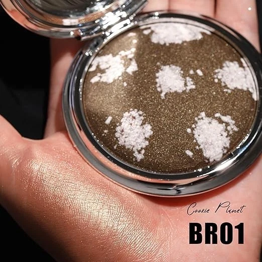 Shimmer Face Highlighter Makeup Powder, Gel to Powder Glow Finish, Leaving a Lig - Image 3 of 4