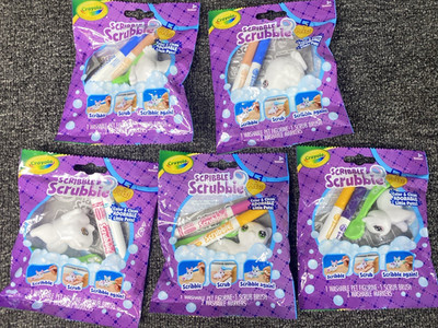 Crayola Scribble Scrubbie Pets Scribble Scrub & Scribble Again x5 New Sealed
