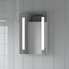 LED Bathroom Mirror Vertical Horizontal Illuminated Rectangle Battery 390x500mm
