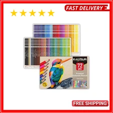 72 Count Colored Pencils for Adult Coloring Books, Soft Core,Ideal for Drawing B