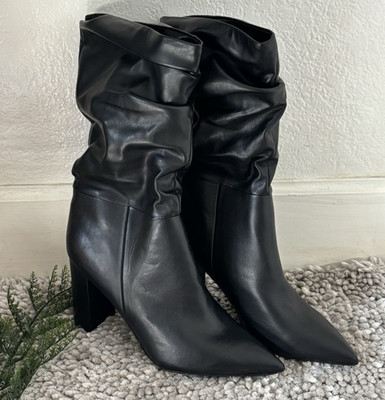 MARC FISHER GALLEY Pointed Toe Mid Calf Boot Size: 10M