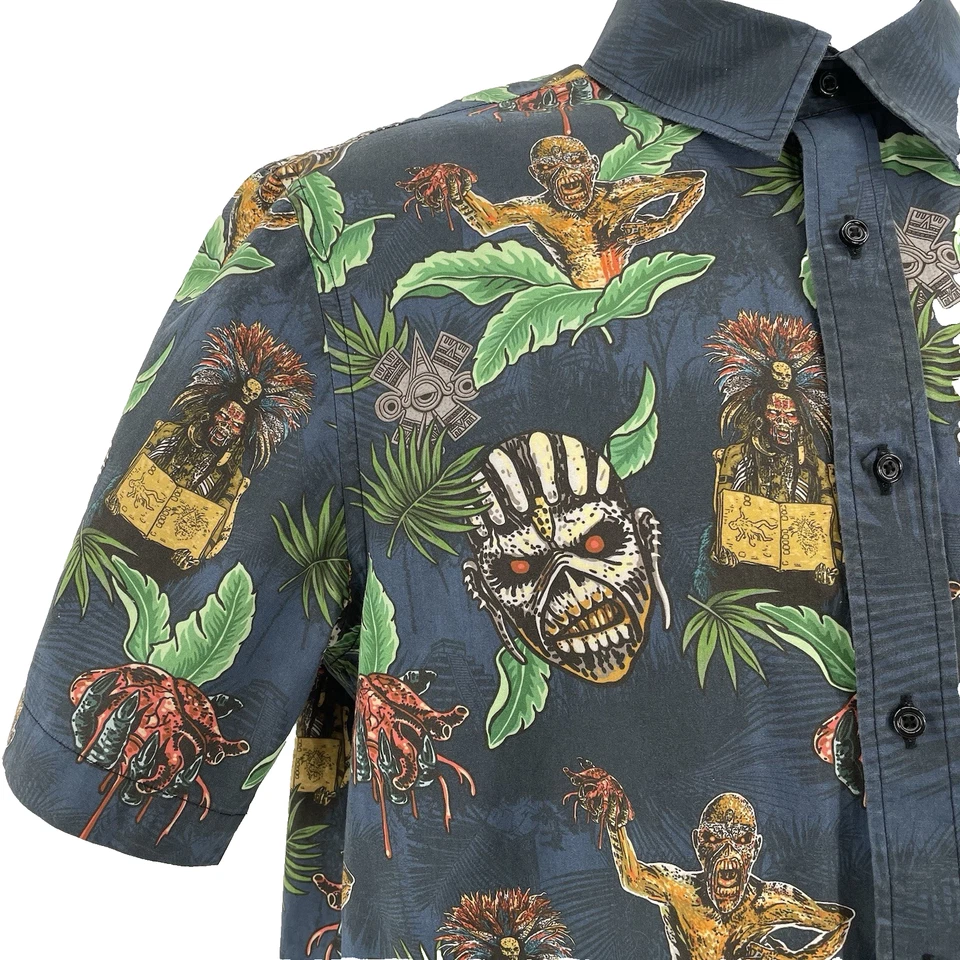 Camisa Hawaiana Iron Maiden M Libro de Almas Eddie AOP Algodón Medio del Más Allá Foto 4 de 4