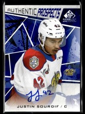 2021-22 Upper Deck CHL Autographs BLUE Justin Sourdif Auto #25
