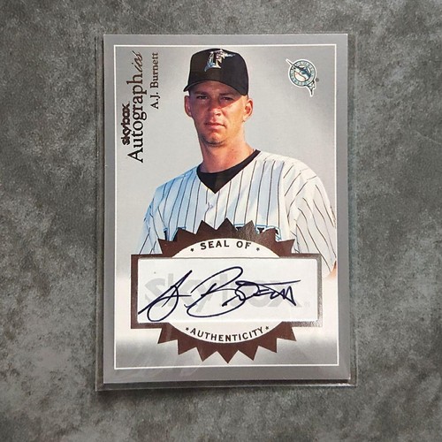 2004 Fleer Skybox Autographics A.J.Burnett Florida Marlins Auto /100 #A-AB2 - Foto 3 di 24