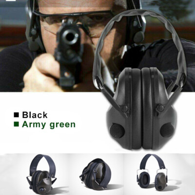 Folding Electronic Shooting Ear Muffs Hearing Protection Noise Block Headphones