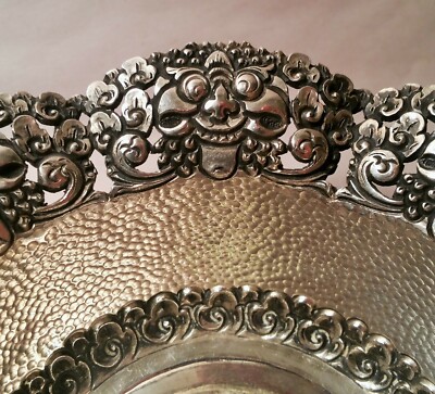 ZN800 DELUX thai dragon lion buddha kohn mask sterling silver vtg