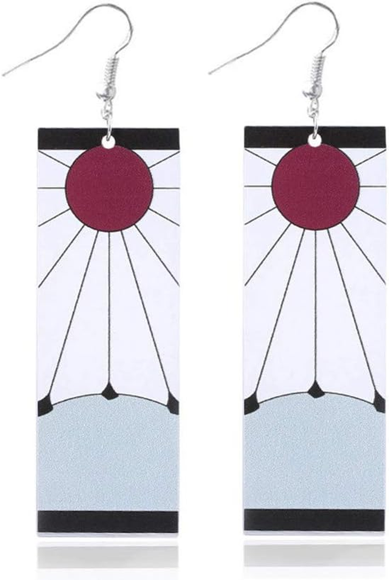 Anime Kamado Tanjiro Hanafuda Earrings Kimetsu No Yaiba Hanafuda