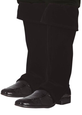 Childrens Size Black Boot Covers Tops Kids Pirate Puss In Boots Fancy Dress  UK