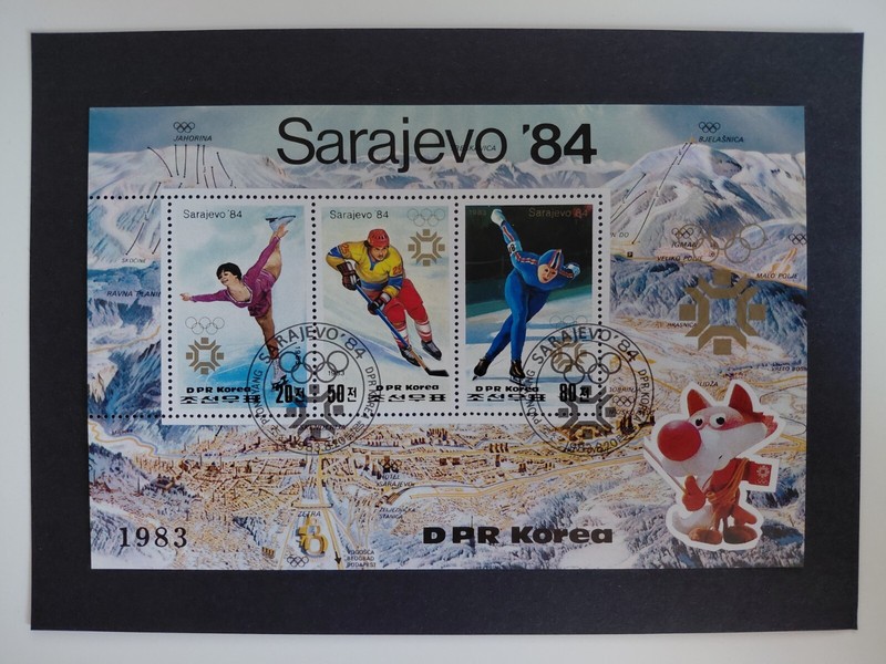 1983 So.Korea Souvenir Sheet(Olympics-Sarajevo'84 With Map Events,CTO,NH,OG