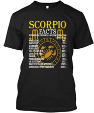 Scorpio Facts Zodiac Sign Tee T-Shirt Made in the USA Size S to 5XL