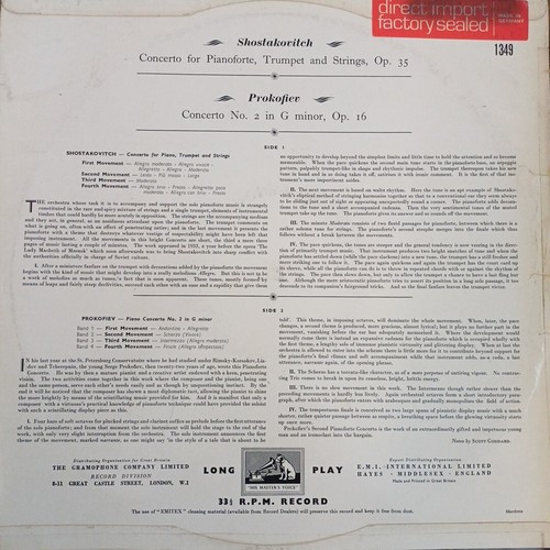 HMV ALP 1349 *RED/GOLD* PROKOFIEV CTO #2 SHOSTAKOVICH CTO *CHERKASSKY* G+/EX+ - Picture 3 of 9