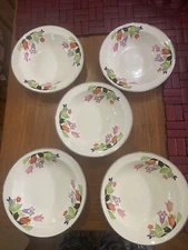 Hall China Crocus 5 1/2"  Fruit Dessert Bowls Set of 5