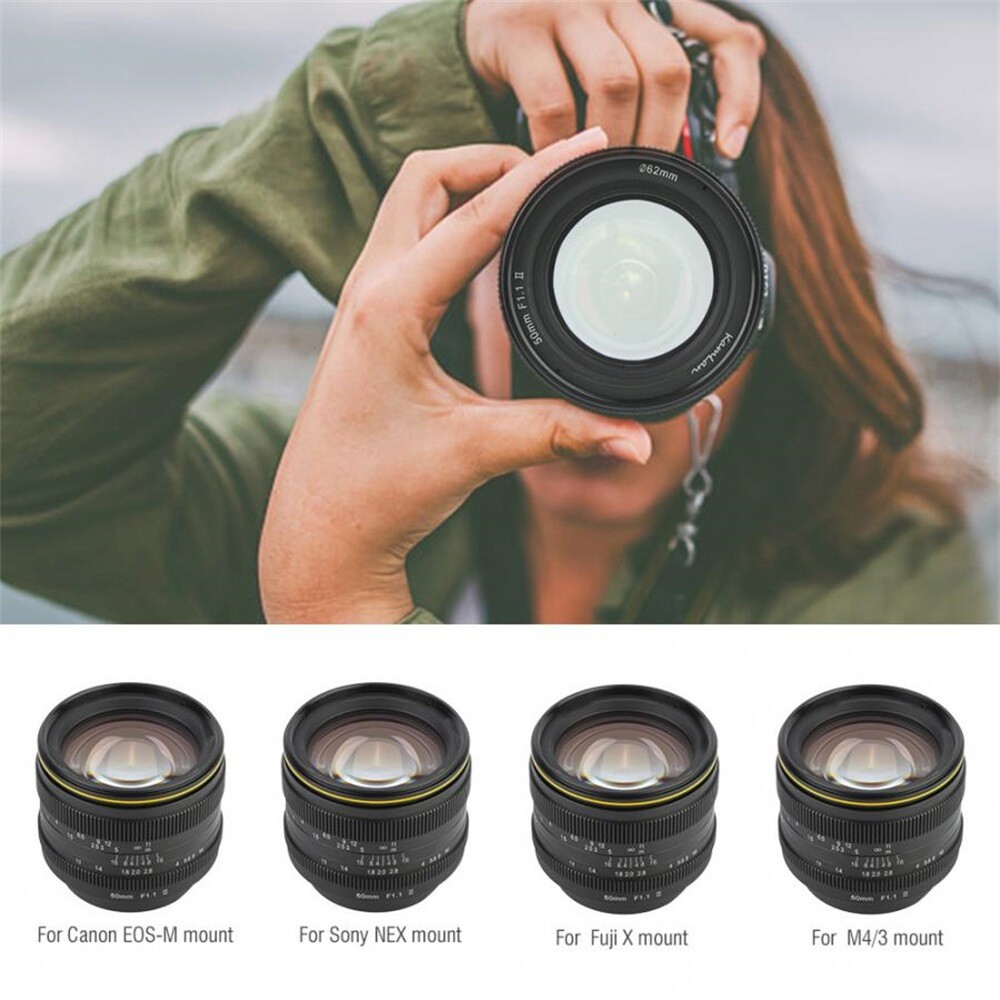 KamLan 50mm F1.1 Mark II APS-C Lens for Sony E Canon EOS-M Fuji X