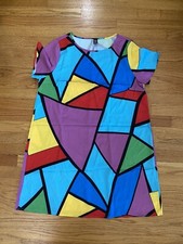Shein Curve Dress Women’s 0XL (US 12) Color Block Geometric Non Stretch NWOT