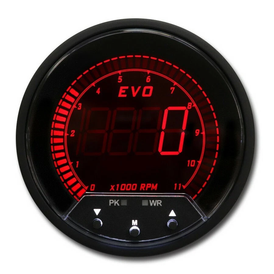 EVO 85mm 3-3/8" Digital Tachometer 11000 RPM 4 Color LCD Peak Recall & Warning - Image 3 of 4