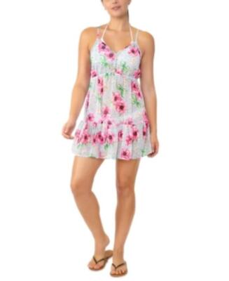 MSRP $28 Miken Juniors' Adjustable Floral-Print Cover-Up Size XS