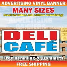 CAFE DELI Advertising Banner Vinyl Mesh Sign fast food drink truck fair buffet