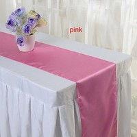 Elina Home 12in -by-108in Satin Table Runner Pink Pack Of 10, Elina Home 12in -by-108in Satin Table Runner Pink Pack Of 10,