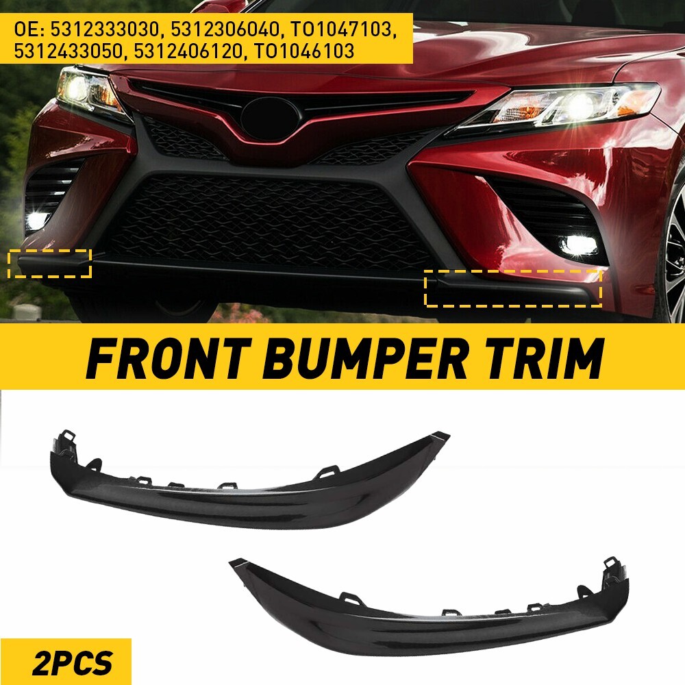 Front Left Right  Bumper Grille Molding Trim For 2018-2020 Toyota Camry SE/XSE