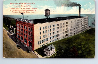 Postcard Albert Lea Minnesota American Gas Machine Co. Largest Plant in World