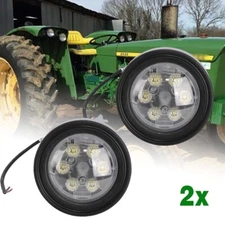 Pair LED Flat Top Fender Lights for John Deere 2030,2350,2355,2440,2550,2555