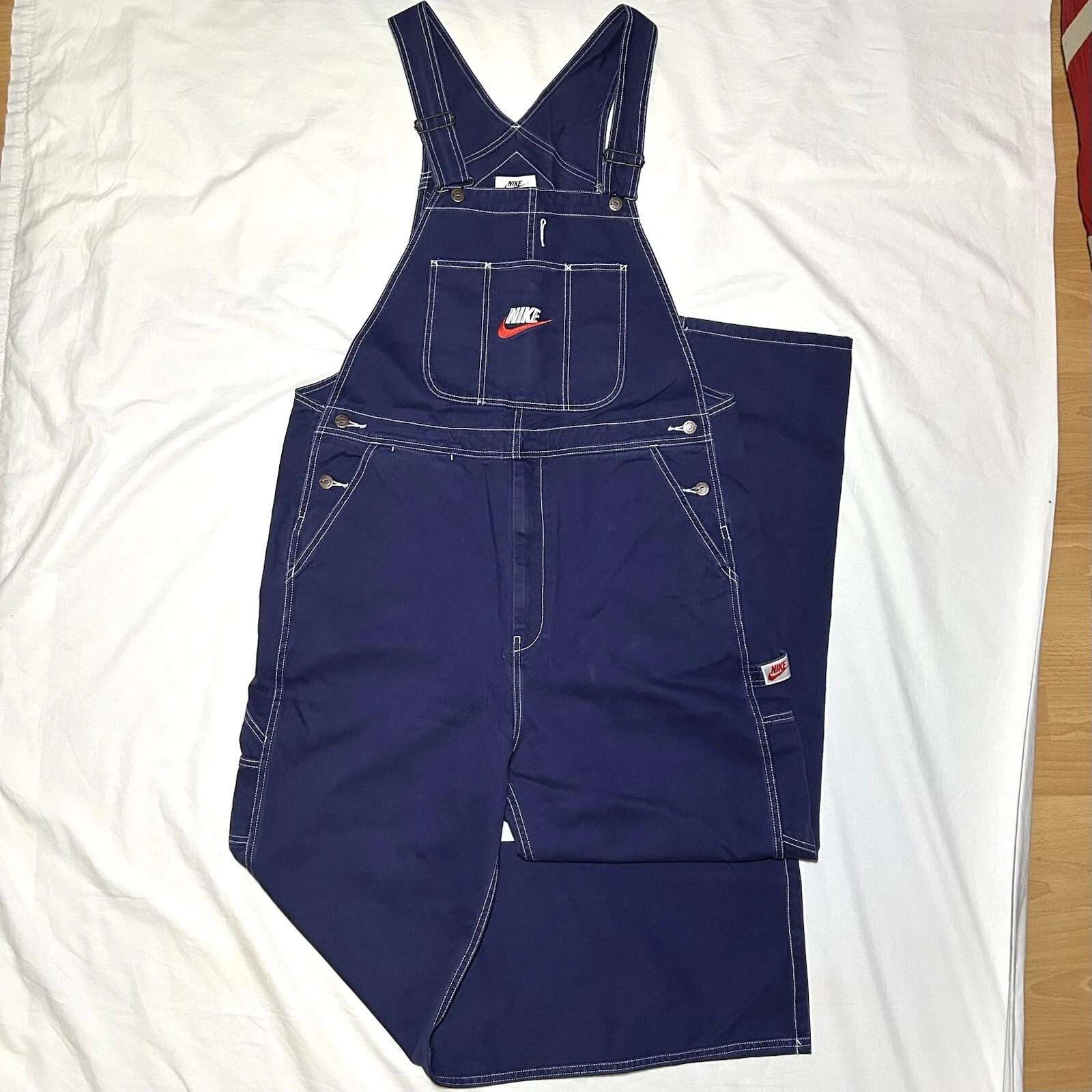 Salopette coton sergé Supreme x Nike F/W 2018 à peine portée   Taille XL   Marine