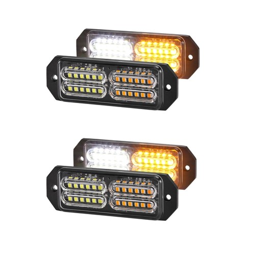 4x LED Amber White Emergency SUV Pickup Strobe Flash Lights Warning Grill Lamp - Picture 9 of 12