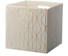 Better Homes & Garden™ ~ Cream Metallic ~ 12.75" ~ Fabric Storage Cube/Bin
