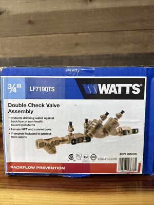 Backflow Preventer Watts LF719-QT-S 3/4  Double Check Valve Assembly New In Box